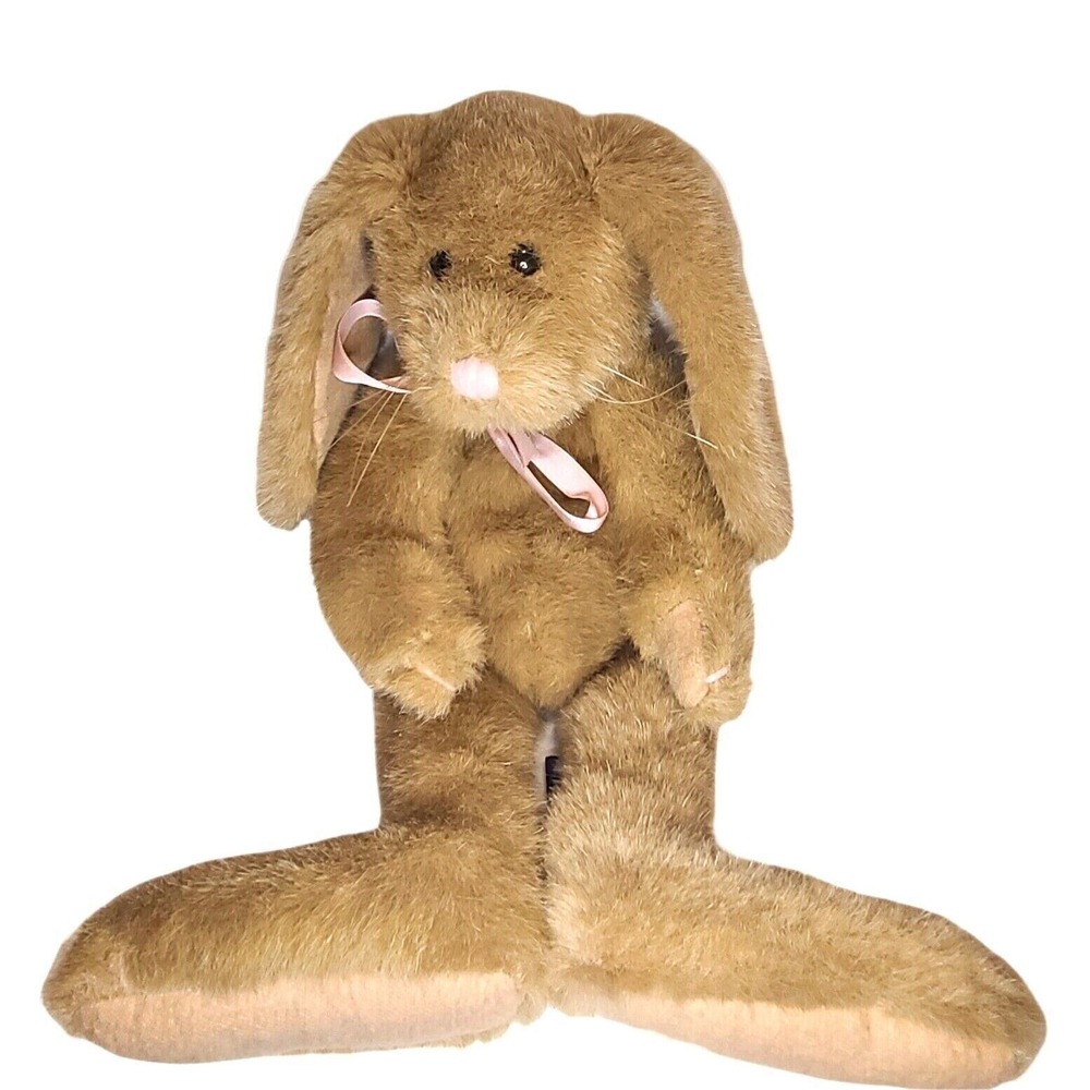 Boyds‎ Bears The Boyds Collection Rabbit Bunny Tan with Pink Bow 16'' White Tail